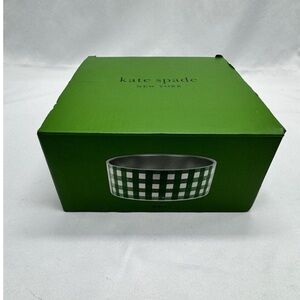 Kate Spade x New York Green Gingham Dog Bowl